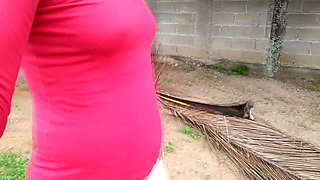 Wife walking without panties on street