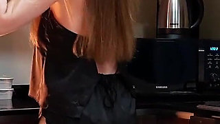 POV: Stepmom Gives Me a Secret Kitchen Blowjob After Staring at My Cock Under the Table