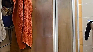 Cute BBW Wife with Big Soft Natural Tits and Big Ass Takes a Shower