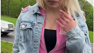 Blondie smokes, spits, and teases with a cigarillo in hand