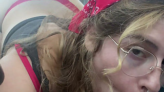 Hairy Pussy Slut Gives Me a Car Blowjob During Roadtrip! Chloe Kreams, Steve Rickz