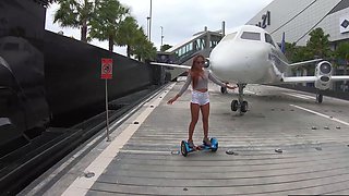Hoverboard fun with big ass Thai GF and horny sex once home