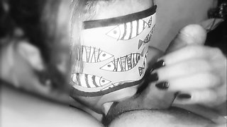 A MILF who sucks sperm doesn't let a single drop escape.