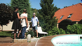 Mila Milan and Elena Vega poolside for some real action!