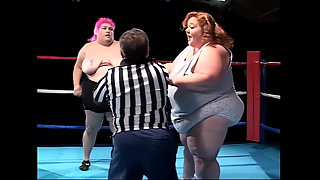 Crazy Wrestling Between Huge Fat Bitches