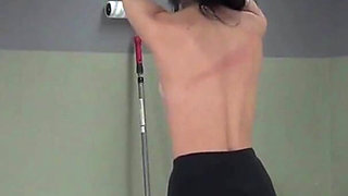 Donna's bare back whip