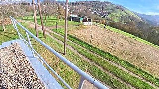 Glasses MILF Saskialove87 Deep Throat Blowjob Outdoor - German Amateur Housewife Swallows Cum