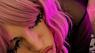 She Put on a Pink Wig, I Did a Photo Shoot for Her, and She Reciprocated with Ice and Let Her Cum on Her Face