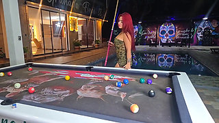 In a Bar in Bucaramanga Big Ass Married Fucked Mercilessly on the Pool Table - Gets Hot Milk in Her Pussy