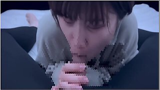 Short-cut College Student With Dark Hair Gets Oral Ejaculation In A Thick Blowjob And A Lot Of Sperm