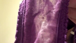 Russian Girl Shows Dirty Panties in Secretions and Unwashed Hairy