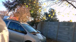 German skinny slut persuaded to cheat on the street