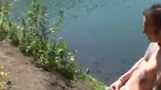 Humiliating fingering on the lake shore