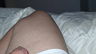 Slutty Bitch handjob strumpet big dick in bed on his birthday