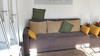 Beautiful Blonde Mature Wife Enjoys Sex on Sofa