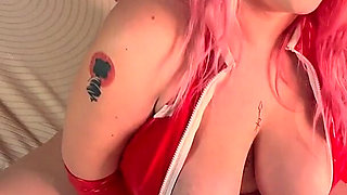 French Cosplayer Inserts a Giant Dildo Into the Pussy