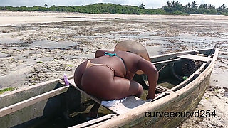 Flashing Twerking at a Beach in Africa