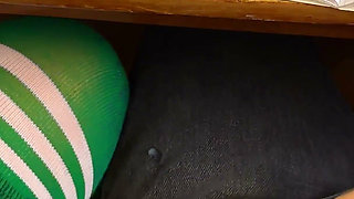 Schoolgirl Giving Him Handjob in Math Class Under the Table at College. Risky Masturbation in a Public Class.