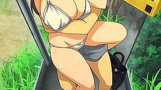 Bus Stop's Groping with a Hot Busty Schoolgirl - Hentai