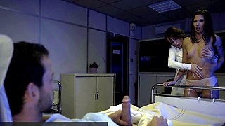 Two nurses take a really good care of a patient