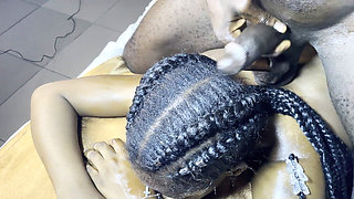 Hair Fetish for Ebony Teen Receiving Cum