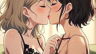 AI Generated Cartoon content, Uncensored video of 18 Year old Anime Girl, Kissing Orgasm of Mature Women