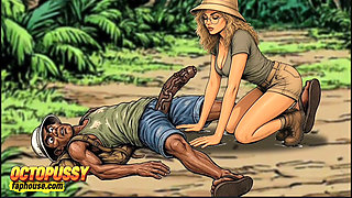 Extreme Blowjob and Fucking in the Jungle, White Wife and BBC