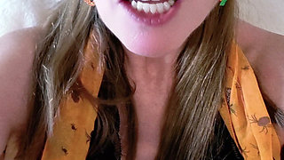 Halloween Sugar Skull Jerk off Encouragement - I Suck & Fuck This Dildo While I Make You Stroke