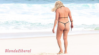 With Micro Bikini on Rio Beach