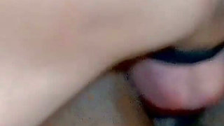 Dillon Dough's Cute White Cock Closeup Doggystyle Balls Deep in His Girlfriends Mature Black Pussy.