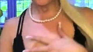 Cute blonde with big boobs solo