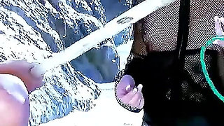 Kinky teen Cassandra Delamour gets her ass fucked by strangers on the beach