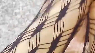 Tattooed MILF Teases Toy with Nylon Feet