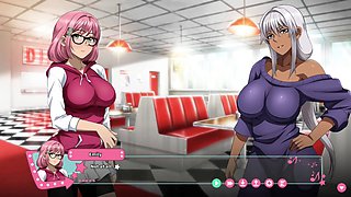 Oral action in a manga visual novel featuring big boobs and tons of fun