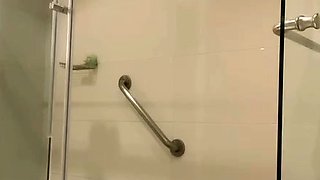 Busty curly brunette with big boobs fucks on couch