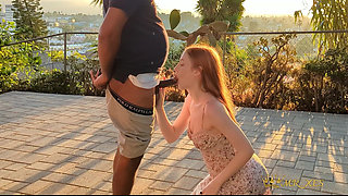 Inger Bunny Caught Having Sunset Sex and Giving BJ on Patio