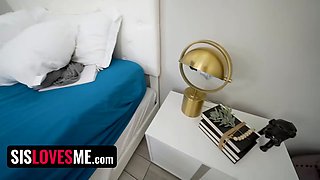 Sperm crazed step sister rips off condom for a finer sense
