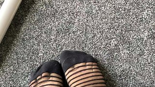 Flexible foot fetish masturbating with feet and hands