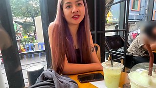 Cute Thai MILF picked up and fucked hard