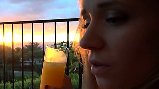 Euro blonde amateur fucks POV outdoor