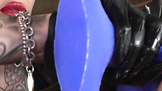 Big Dildo Fucked on the Machine