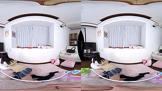 Japanese student explores vr bed food sensual moments