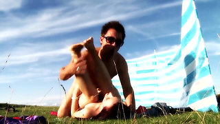 Perverse Wife Gets Her Pussy Breaked on the Beach by Her Husband with a Big Hard Cock