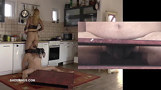 Miss Douxxx Uses Her Slave's Tongue and Crush His Crotch