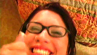 Suck on It Baby: Eva in Glasses Blowjob