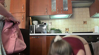 Mona's tiny, very wet pussy, being caressed with fingers, is so turned on that she squirts