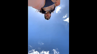Bikini Backyard Oil Tanning Feet POV