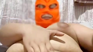 Wife watches our sex video while she does dildo