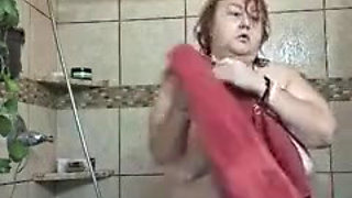 After a Hot Sshower Nurse Vicki Dries off and Does Some Other Grooming