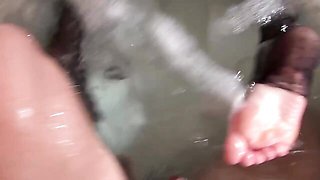 An awesome footjob session with a hot girlfriend Nikky Dream